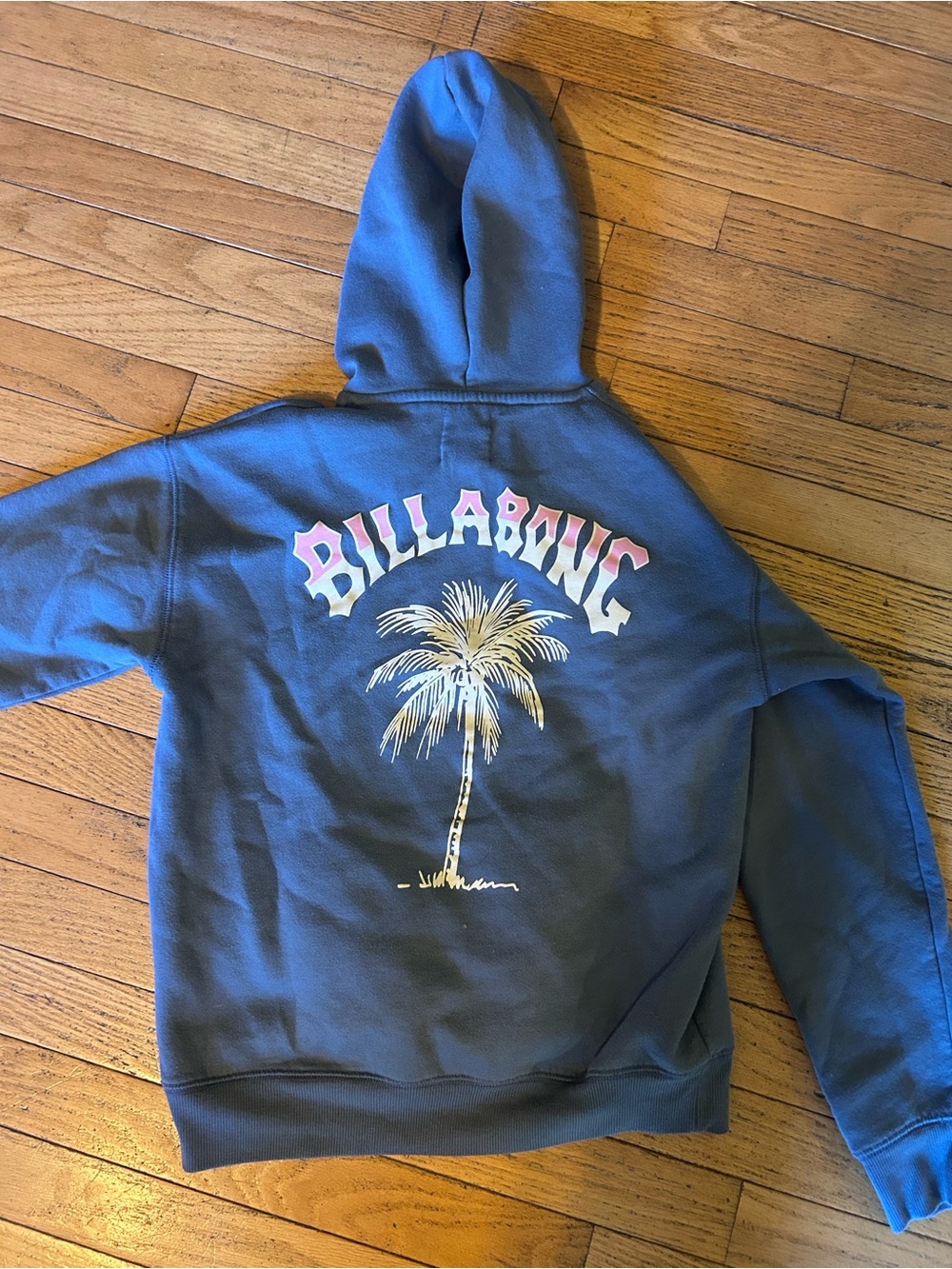 Billabong Navy Blue Hooded Pullover with Logo Tag